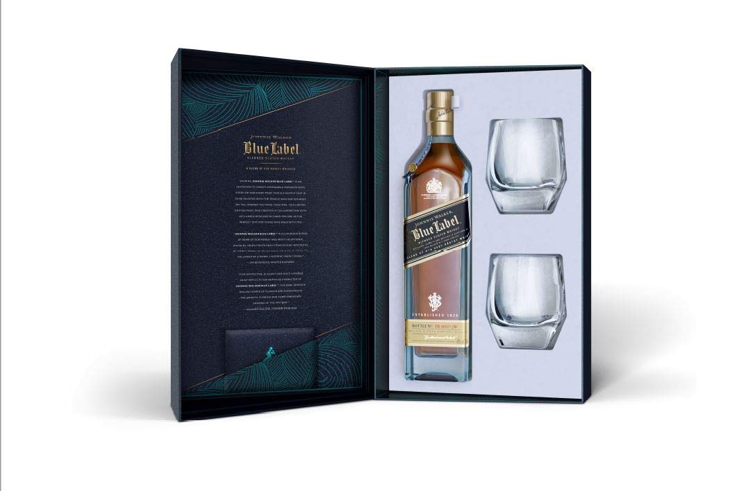 Coffret Johnnie Walker Blue Label 70 cl + 2 verres : Amazon.fr